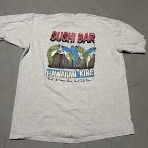 **Grey Vintage 90s Sushi Bar T-Shirt - "Pull Up Some Rice and Talk Nori"* Hawaii